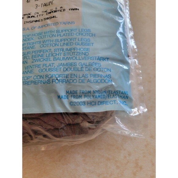 Lot of 2 Vintage Silkies Large Control Top Pantyhose NIP Taupe 70305 - Picture 5 of 5